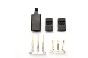 JR Futaba Servo Receiver Connector Plug with Lock and Male Female Gold Plated Terminals Crimp Pin Kit for RC Battery
