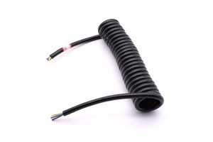 3 Core Spiral Cable PU Jacket Retractable Spiral Spring Wire Coiled Power Cable