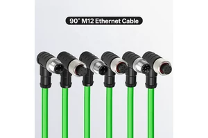 90 Degree Right Angle M12 Connector 8 Pin to RJ45 Shielded Servo Encoder Cable Industrial Ethernet Cable