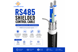RS485 Shielded Communication Cable 2 Core 0.5-1.5mm² Twisted Pair For Industrial Control And Data Transmission OEM CE