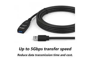 Plug Play USB 3.0 Male/Female PVC Extension Cable 5Gbps 5A Fast Charging Custom Length Travel Laptop Smart Watch Earphone Camera