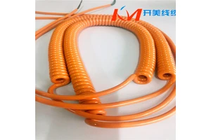 Orange Spring Cable. Copper Core Spiral Wire. 2x0.75mm2 Telescopic Spiral Power Cord
