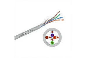 Gray PVC High Performance Shielded 4Pair CAT5e FTP Bulk Ethernet Cable Roll or Reel Supply for Installers