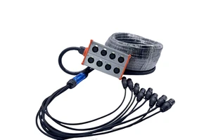 Professinal Audio 8 Channel 20 Meter XLR Microphone Snake Cable Audio Stage Box