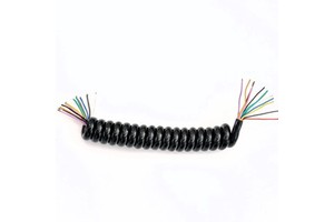 Hot selling TPU black spring wire 12-core 1.5mm2 spiral cable