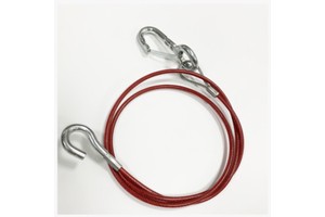 Red Hook Ring Trailer Breakaway Cable for All Types of Braked Trailers and Caravans, Coated Safety Steel Wire Rope