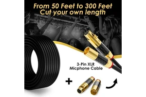 Heavy Duty HDTV Audio Cable Braided PVC OFC Copper Shielded Coil 2m 3.5mm Connector for Outdoor Stage Performance Live Broadcast