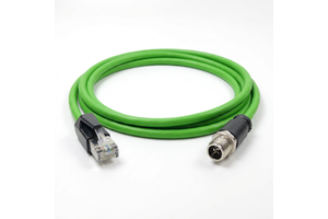 Continuous Flex Industrial Ethernet Cable M12 X Coded to RJ45 Cat6A 10Gbps Shielded Drag Chain for Automated Production Line