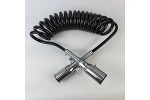 High Quality New 7pin Metal Trailer Plug and Coiled Cable PU Insulated Spring Spiral Heavy Duty Black Green Power Cables