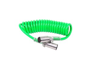 New 7 Way Truck Trailer Spiral Cable 12FT ABS Heavy Duty 100% Copper 4/12+2/10+1/8 Gauge