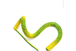PUR Sheathing Yellow-green Spiral Power Cable Spiral for 1-10 Meters Single-core 1.5/2.5/4 MM²
