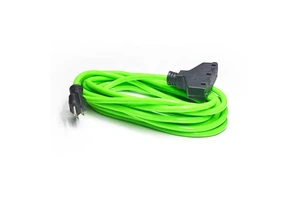 12/3 SJTW 12 Gauge 25ft NEMA 5-15P/R Plug 125V 15A 3 Outlets Male/Female End Bright Green Copper/PVC Extension Cord CETL CUL