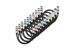 Factoey OEM 10 Color XLR Cable Multicolor XLR Male to Female Audio Cables 3 Pin Balanced XLR Microphone Mic Speaker Cables