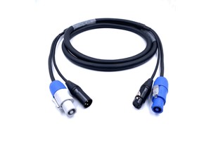 FCONNR Professional Plus 3 Pin Powercon Dmx Combo Cable Combi Powercon