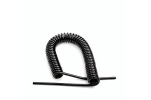 TPU Black Spring Wire 3-core 1.0mm2 Spiral Cable