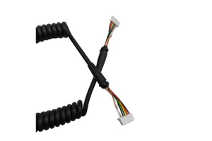 OEM 6core Electrical Flexible Retractable Coil Spring Power Cord Spiral DC Wire Cable with 6pin connector