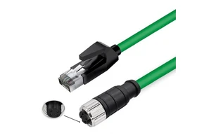 M12 4Pin D-Code to RJ45 Ethernet Network Cable M12 Male Female IP67 High Flexible Industrial Ethernet Cable