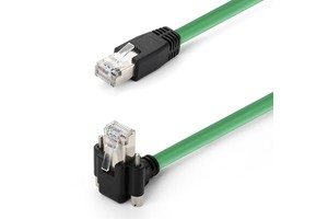 Flat Cat6 Industrial Ethernet Cable Double Shielded High Flex for Compact Robot Drag Chain 1M