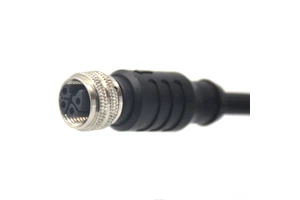 Westsam M12 L Code Plug Shielded Spiral Anti-Vibration Female Cable with 16A DIN for Power Application in Aviation