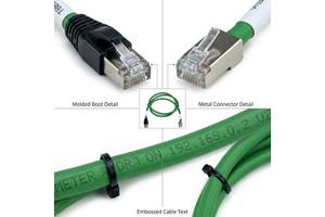 Industrial Grade M12 8pin a Type Network Cable to RJ45 for Industrial Camera Ethernet CAT5 CAT6 Cable