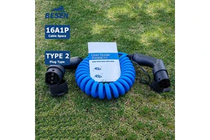 Electric Car Charging Cable 16A EV Cable Coiled Spiral EVSE Cable Type 2