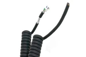 Shielded Cat5e RJ45 Coiled Patch Cables 8P8C TPU Spiral Cable Network Retractable Coil FTP Patch Cable