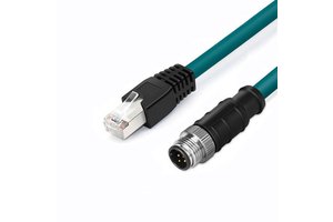 8-core A-type Coded M12 to Rj45 Ethernet Cable M12 Aviation Plug to Industrial Cable High Flexibility Drag Chain Ethernet Cable