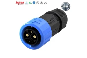 High Current Waterproof Connector M23 8 Pin 50A 300V Power 5A Signal IP67 Push Lock Hybrid Plug for EV Battery Servo