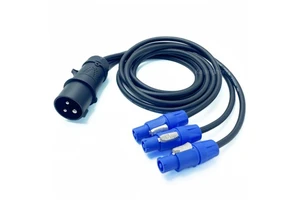 Powercon 3*1.5mm2 Wire Power Cable for Event Stage Light 16A Split 3 Extended Audio Power Cable