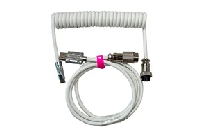 BSUN Durable CustomWhite Customize Type c Spring Spiral Usb Cable Aviator Connector Nylon Mechanical Keyboard Coiled Cable