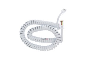Customized Black White RJ11 6P4C to RJ45 8P4C Spiral Cable Telephone Handset Coiled Cable