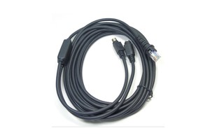 Manufacture PS-2 Keyboard Wedge Cables Data Transfer Spiral Spring Coiled PS2 To Rj45 10p10c Y Usb Cable 3m For Barcode Scanner