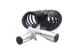 SYD 1197 Truck Nylon Trailer Wire Black Seven Core Spring Suzie Coil Spiral Cable for Brake System