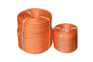 Orange UHMWPE 12-Strand Impregnated Marine Cable High Strength Power Horse Trailer Towing Rope with Protective Sleeve