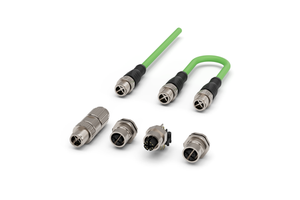 Industrial Ethernet 10Gbps 8 Pin M12 X Coded Male RJ45 Connector Waterproof IP67 Cat6a Green Jacket PVC Shielded Cable -25-85C