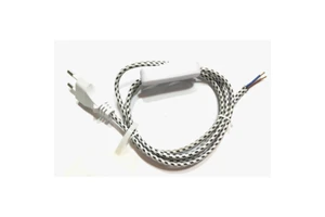 Hot Sale Fabric Braided Twist Wire Cable with Euro Plug Spiral Cable with 304 on off Switch
