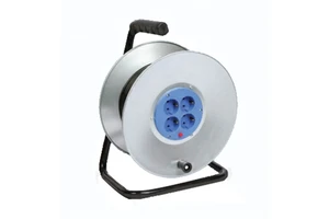 2026 Hot Sale Industry Use 50m Small Electric Socket Hand Hold Reel Cable Drum 4 Outlets 250V 16A Extension Cable Good Quality