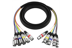 8 Channel XLR Snake Cable 4 Pair Stage Box to Breakout for Professional Audio System and Studio Multi Channel Wiring
