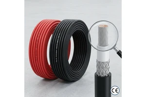 Shielded Tinned OFC PVC Solar Cable 10mm UV Resistant 100m Red/Black Jacket DC Wire 1 Year Warranty