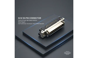 Custom SCSI MDR 50 Pin Connector, Screw Lock Industrial Grade Connector for Machine Vision & Servo Control