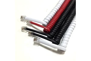 HS Brand Landline Telephone Handset Spring Cable Curved 2-core 4P6C 8-core Coiled Spiral RJ9 Pure Copper