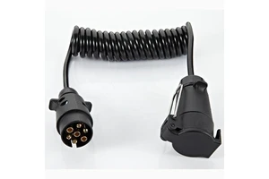 OEM 7 Pin Trailer Light Board Extension Cable Spiral Cable with Male to Female Towing Adapter Socket/plug for Car Caravan Truck