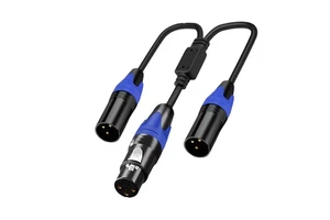 Custom High Quality Professional 3P XLR Male to Two 3P XLR Female Audio Snake Cable for Stage Sounds Box
