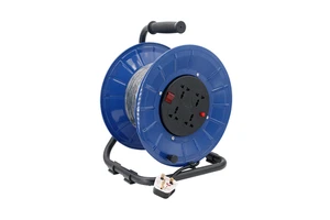 Heavy Duty Large Electric Reel 20M Copper Power Wire Extension Cable with UK/EU Plug Plastic Housing for Industrial Use
