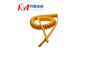 2-core 3-core Orange H05BQ-F H07BQ-F Overhead 3G1.5 PVC/PE/TPEE/F46 Spiral Cable Spring Coiled Oxygen-Free Copper Conductor