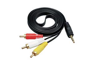 Professional Gold-Plated AV Cable 3.5mm to 3 RCA Male, Low Noise Stereo Audio Video Cable for DVD TV Projector Wire Harness