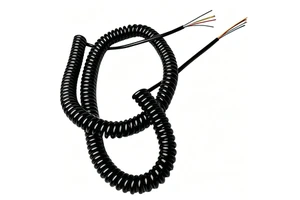 Customizable 6 Cores PU PUR Insulated Copper Coiled Extension Cable Electrical Power Coil Cable Spring Spiral Cable For Building