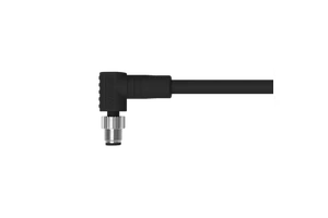 Wanjie M5 Male Connector Cable Angled Molded Type A-Coding 3Pin 4Pin IP67 PVC PUR Unshielded Industrial Automation Cable