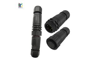 M19 Waterproof Soldering Type 5Pin Threaded Lock IP67 Power Cable Connector for LED Display Stage Lighting and Automation