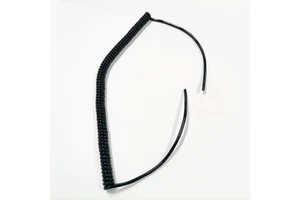 2X0.5mm2 Flexible Black PU Jacket Coiled Spiral Stranded Ethernet Cable Wire Industrial Auto Power Cord